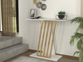 Console - White and gold marble effect - Elariva XVBP33791