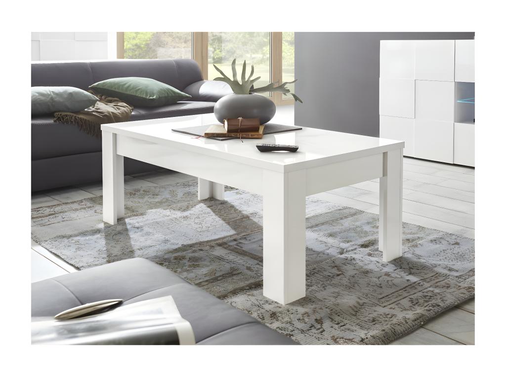 High-gloss white lacquered coffee table - Lysvia RDPD92333