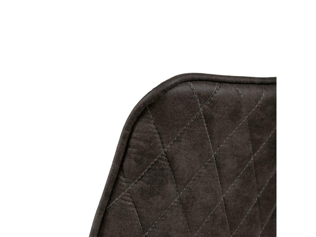 Elariva WQYV61288 chair in dark grey faux leather fabric with black metal legs