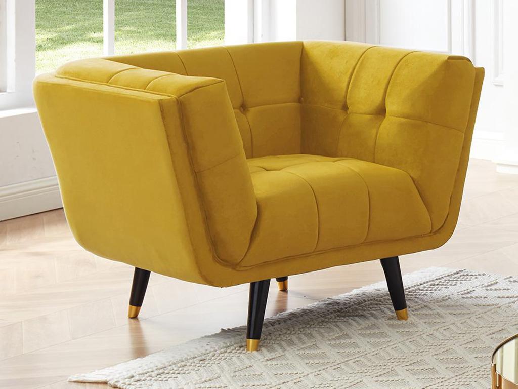 Lysvia II armchair in velvet - Ochre JPLW96668