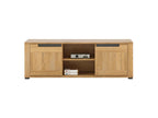 Dormeva YGWA62429 2-Door TV Stand, Oak/Grey