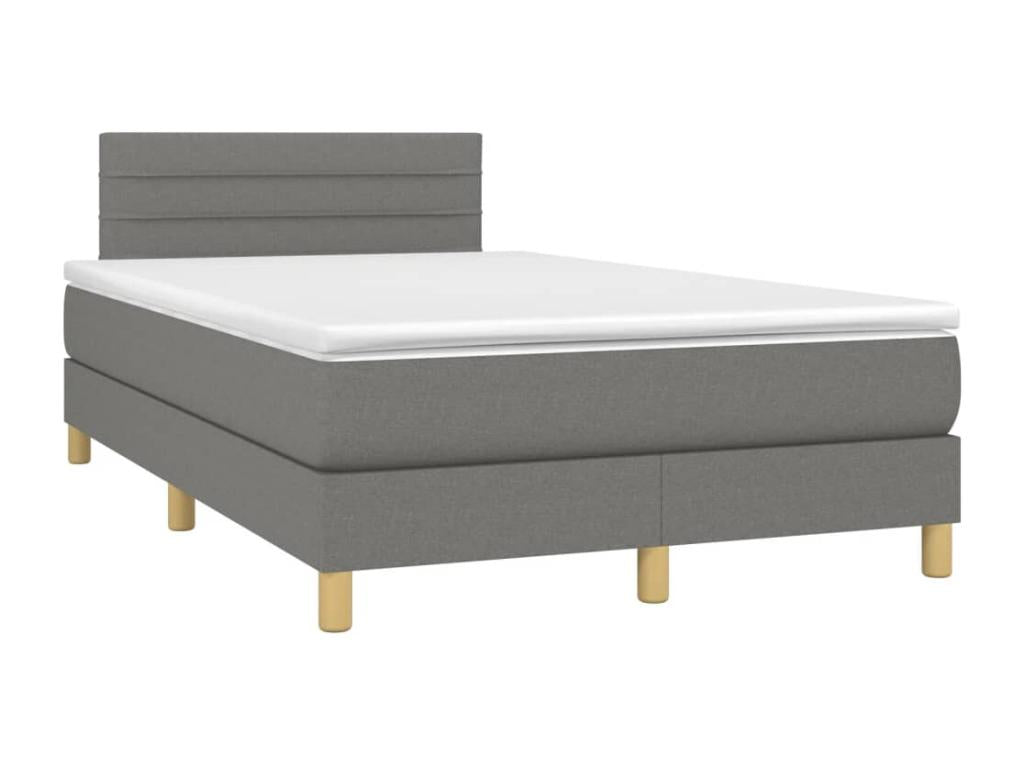 Lysvia bed base with mattress, dark grey, 120x200cm, fabric, IQXU66521