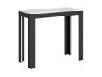 Extendable wooden console table with 4 wood and anthracite steel legs - White color - Legs and support on Elariva - 3 extensions QJEP94385