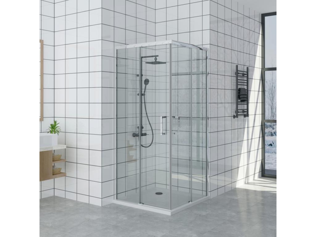 65x85 cm corner shower enclosure with easy entry, 200 cm high, made of tempered glass CNRN41567