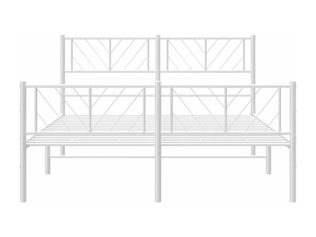 Metal bed frame with white headboard/footboard 160x200cm VOYT93952