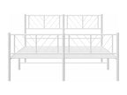 Metal bed frame with white headboard/footboard 160x200cm VOYT93952