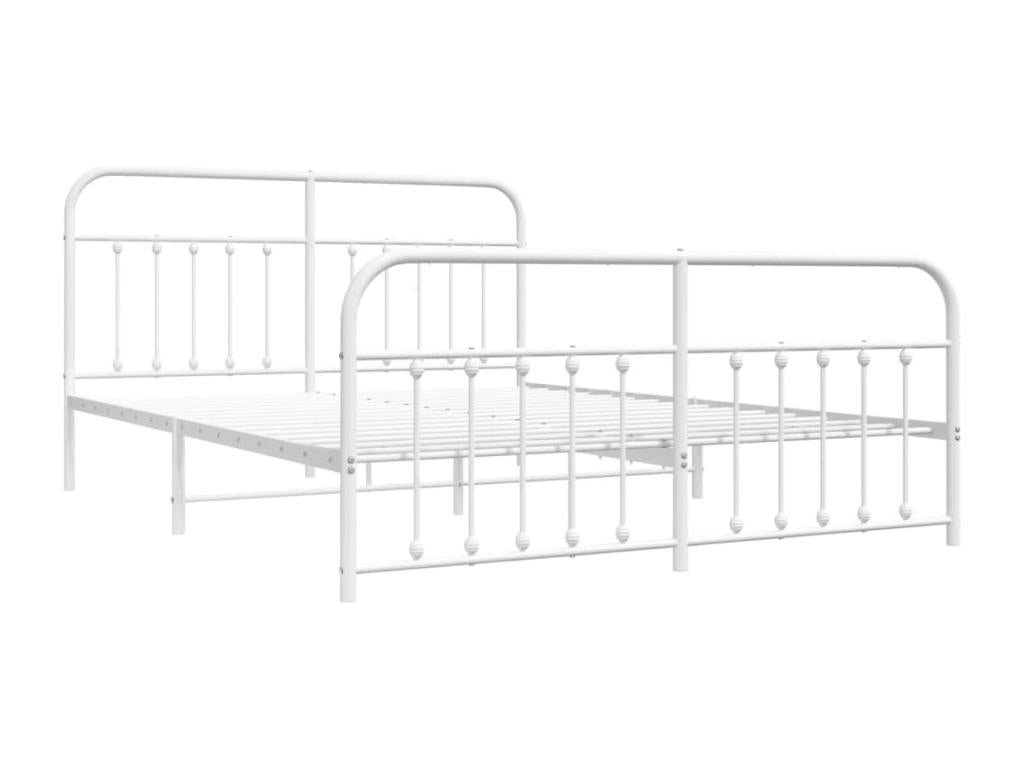 Metal bed frame without mattress and white bed legs 180x200 cm XVIO53157