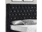 Lysvia Upholstered Bed with Large Headboard - Colors - Black - Sizes - 180x200 ENCG87184