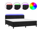 Lysvia bed base with mattress and LED lighting, black, 160x200 cm, PSSQ79809