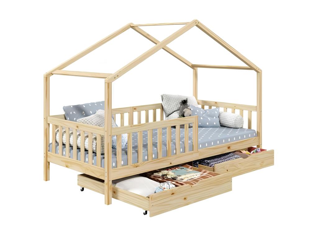 Children's bed with drawers, chalet style, OUVU76999
