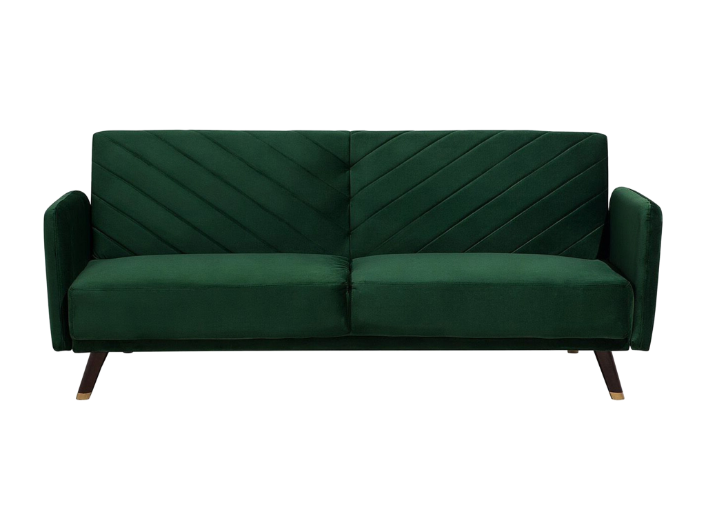 Lysvia 3-seater sofa bed in emerald green velvet XNJI37925