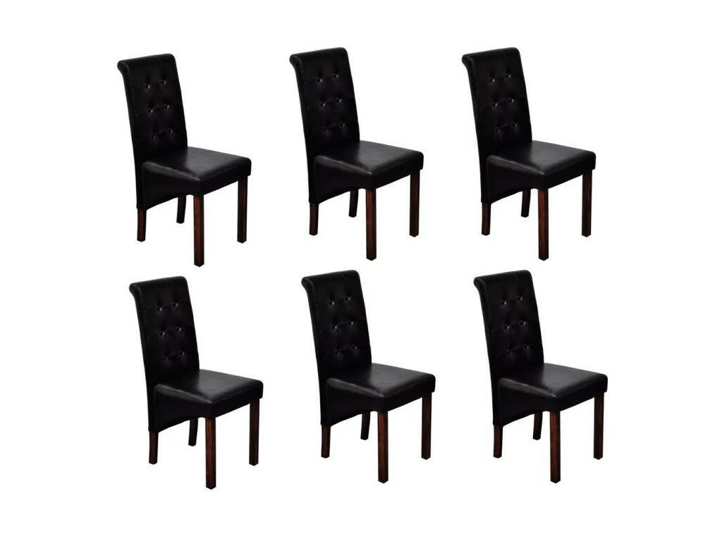Dining Chairs 6 pcs Black Faux Leather 4 RXBG30068