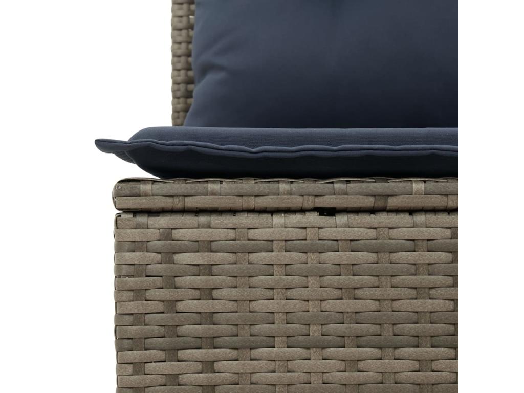 Garden furniture set with cushions, 3 pieces, grey woven resin FQIE56372