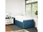 Bed base with mattress, dark blue, 100x200 cm, HFFL48093
