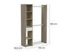 Large Wardrobe Bedroom Furniture Walk-in Closet Clothes Closet 118x40 h183 cm Oak and Matte White XMLH32997