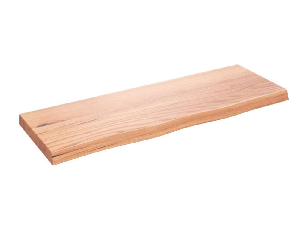 Light brown wall shelf, solid treated oak wood, OPYE35646
