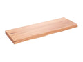 Light brown wall shelf, solid treated oak wood, OPYE35646