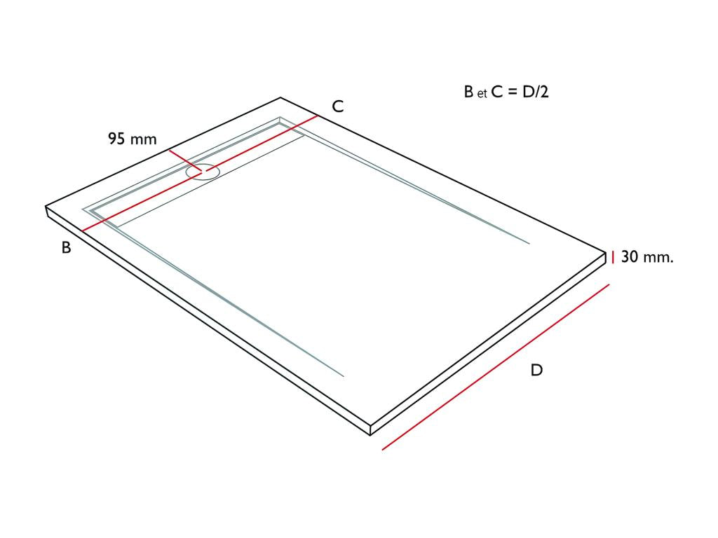 Grey 7035 shower tray with slate finish and coloured grate - 90x80 cm SVHR80634