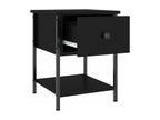 2-piece black bedside tables, 34x35.5x45 cm, engineered wood, PVWR61995