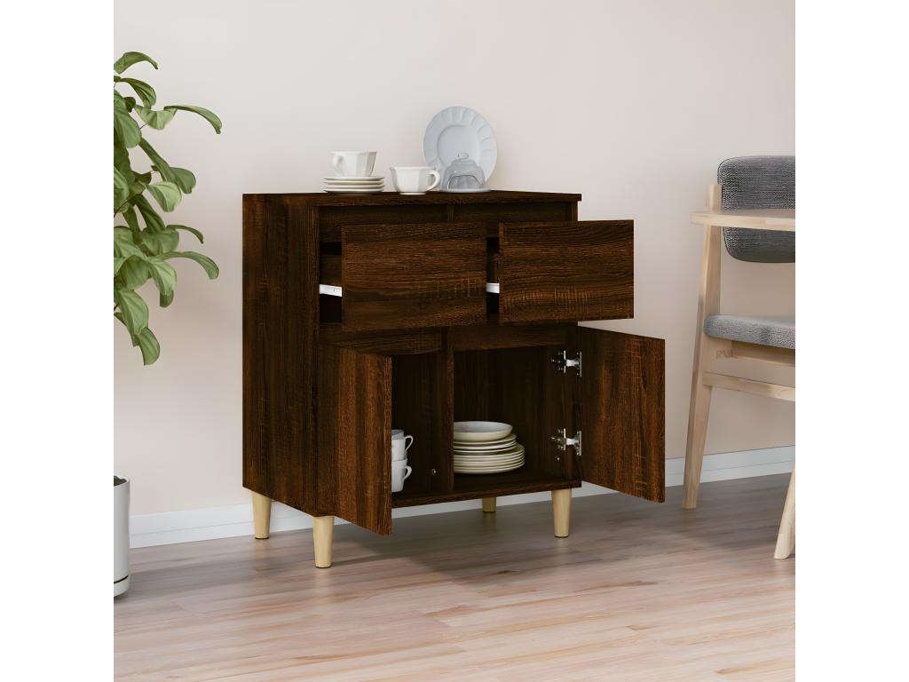 Brown Oak Buffet 60x35x70 cm Engineered Wood JNBQ59121