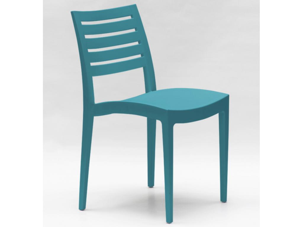 Lysvia stackable polypropylene chair - Navy blue NPSC10678