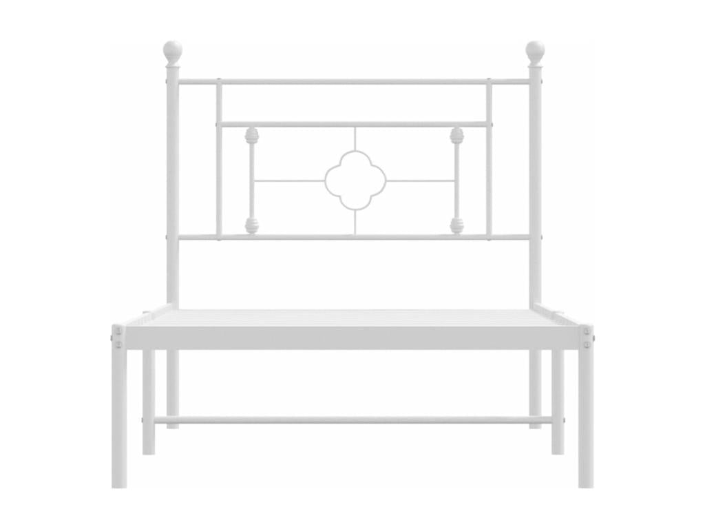 Metal bed frame with white headboard 100x190 cm OUSW73778