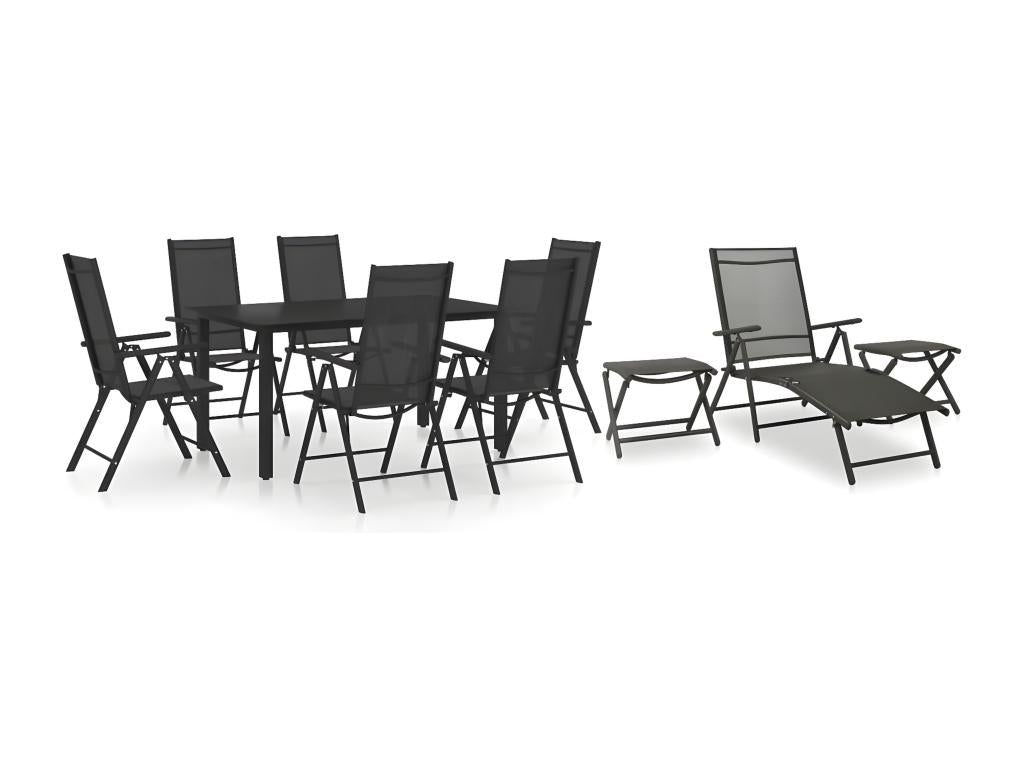 10-piece garden dining set, black and anthracite LRKG79317