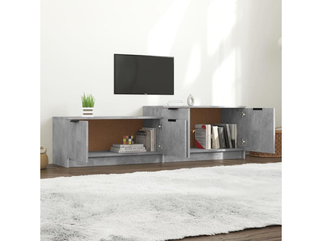 TV stand, concrete grey, 158.5x36x45 cm, engineered wood, SOZP57303