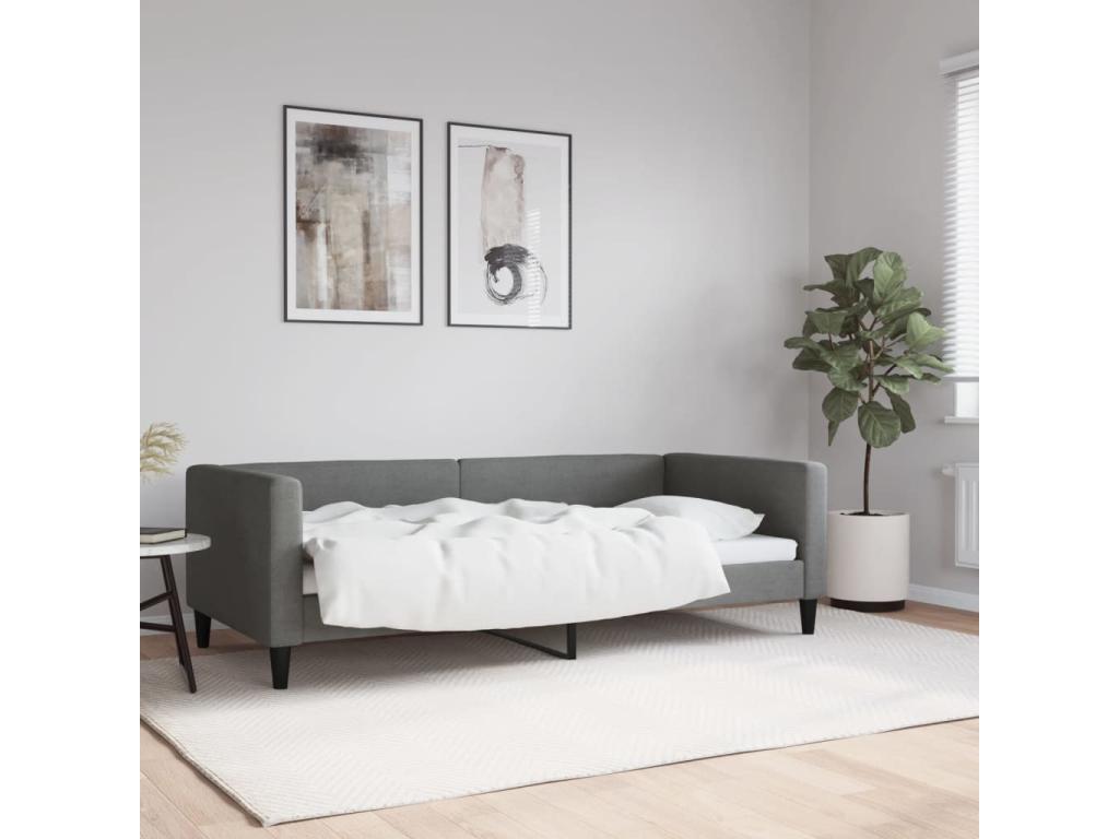 Dark grey daybed 90x190 cm fabric KJVM96775