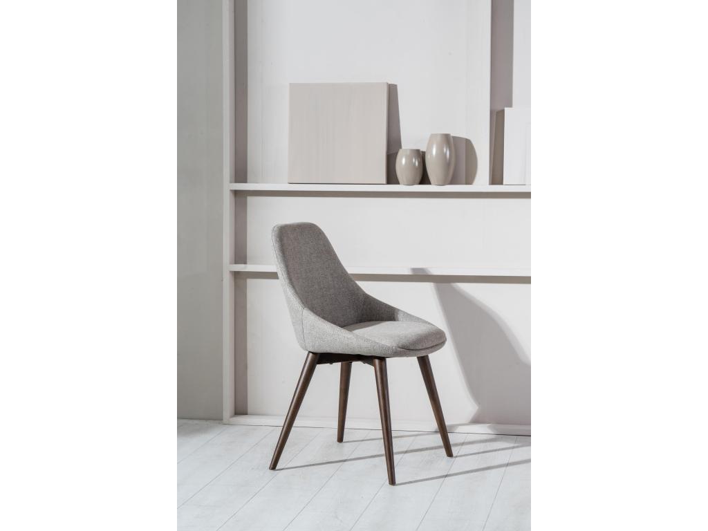 Elariva - Brown fabric chair, 4 pcs LIJY71873