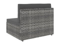 4-piece garden furniture set, Grey Wicker Resin KWBZ46610