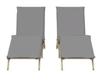 Sun loungers with cushions, set of 2, beige woven resin KBSV01664