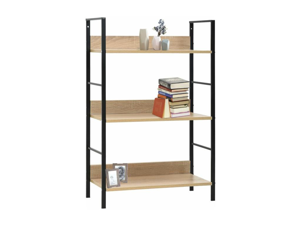 3-tier oak bookcase, 60x27.6x90.5cm, engineered wood, LZQL79186