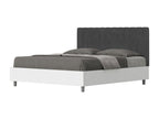 Lysvia HLYZ40697 160x190cm White Ash Container Double Bed with Grey Microfiber Headboard