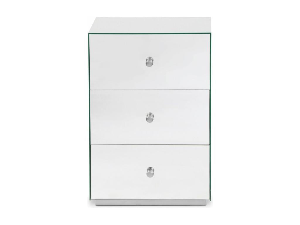 Bedside Table 63cm Transparent / Silver YEAM26032