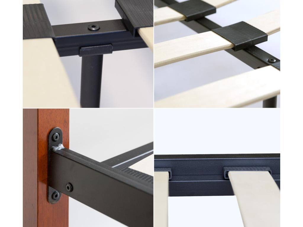 Adult bed, 2 people, brown metal, 215x165x90 cm, bed06033 UYFS38706