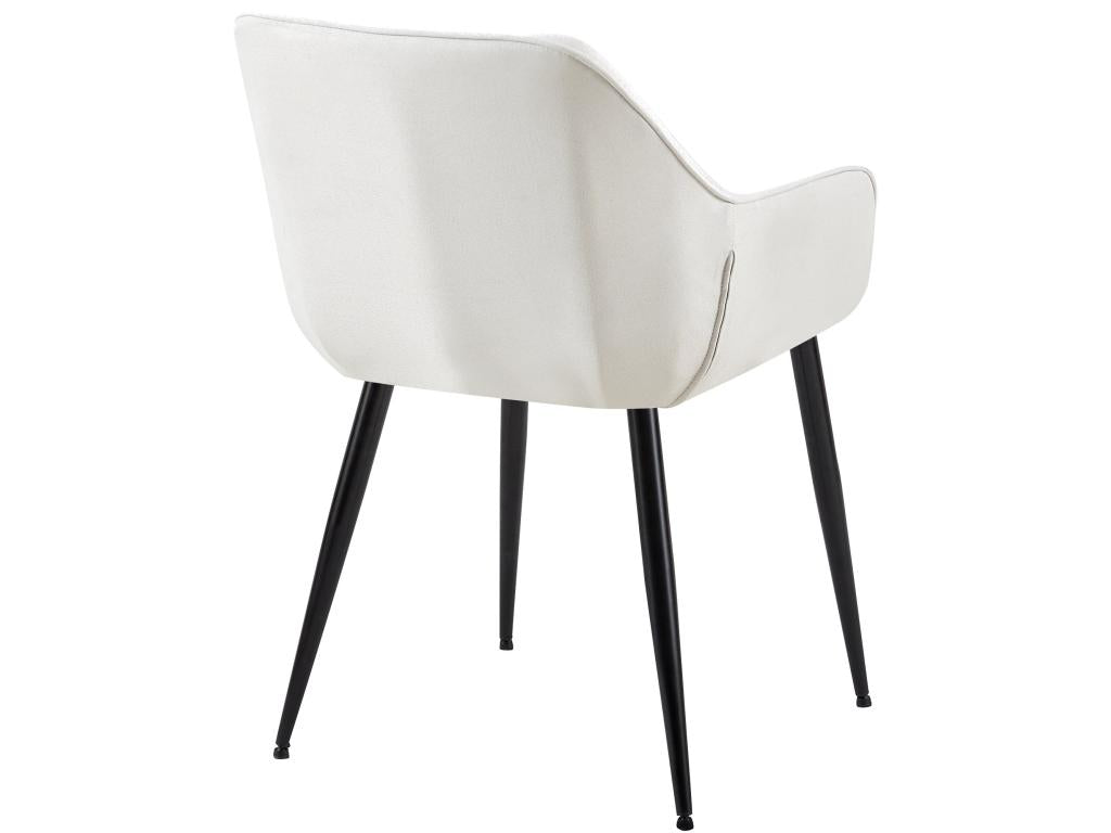 Set of 2 chairs with armrests - Fabric - Cream - Lysvia HLGS95794