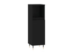 Black bathroom cabinet 30x30x100 cm engineered wood NDXQ94886