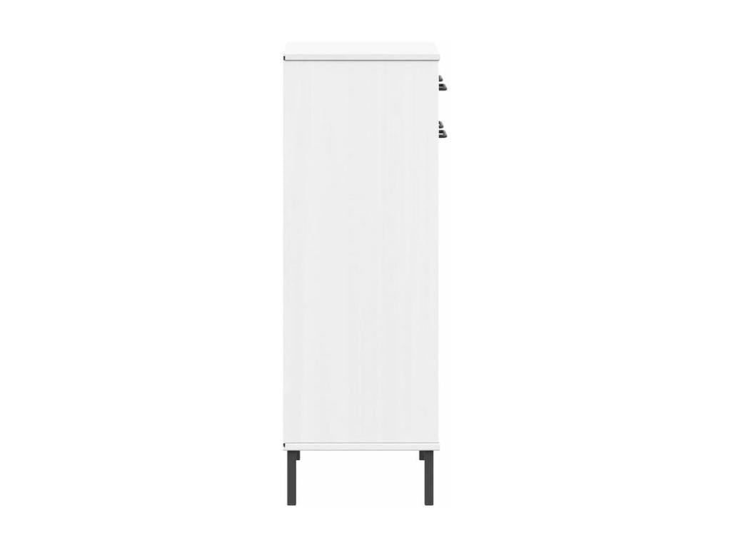 Shoe rack and metal legs, white, pine wood, Elariva BYDJ29660