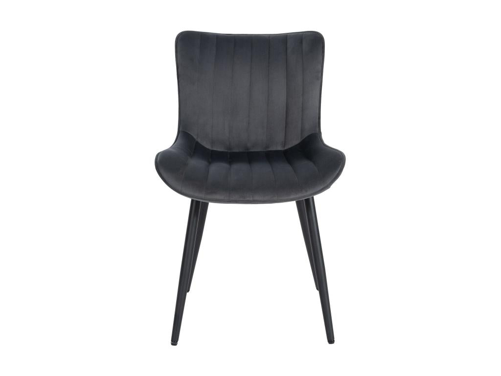 Dining chair - Velvet / Metal - Dark Grey - Elariva TWAC50963