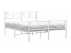 Metal bed frame with headboard and footboard, white, 150x200 cm, LQKG88052