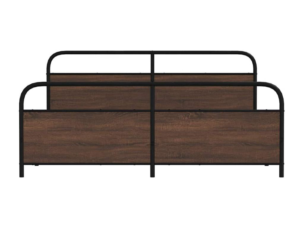 Metal bed frame without mattress, brown oak, 180x200 cm, GPOR13287