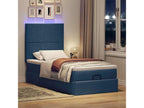 Ottoman bed frame with blue mattress 90x190 cm fabric ZLZF69870