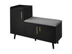 Shoe cabinet - with a bench and 3 doors - Black OGTB49402