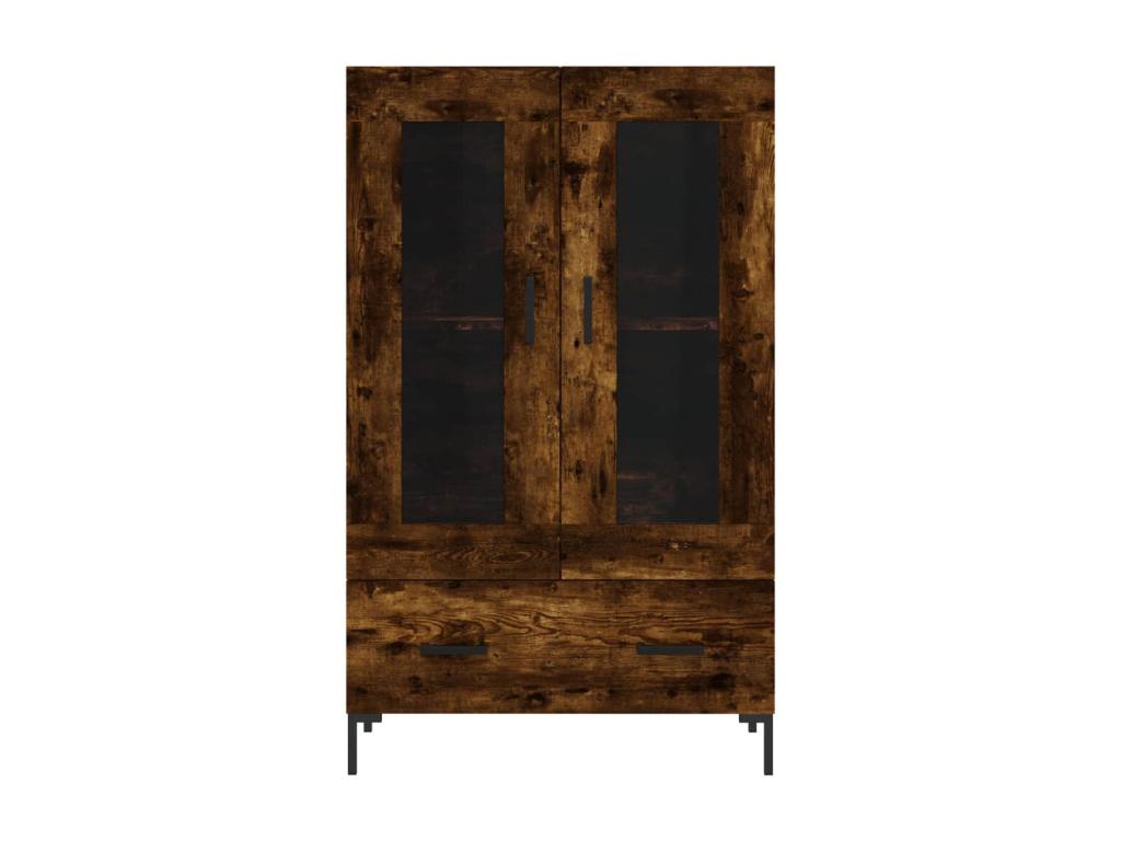 Smoked oak tall sideboard 69.5x31x115 cm engineered wood LFQY29643