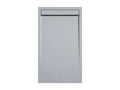 Grey 7035 shower tray with slate finish and coloured grate - 90x80 cm SVHR80634