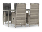 5-piece garden dining set with cushions, Grey EEMG45289