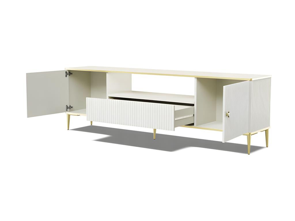 TV stand 180x55x35 cm Cashmere PETOR 2D1S luxury hi-fi cabinet on legs TUIB59203