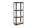 Metal shelving unit with 4 adjustable shelves, 148x60x30cm, 240kg, black, Lysvia MKEC16448