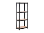 Metal shelving unit with 4 adjustable shelves, 148x60x30cm, 240kg, black, Lysvia MKEC16448